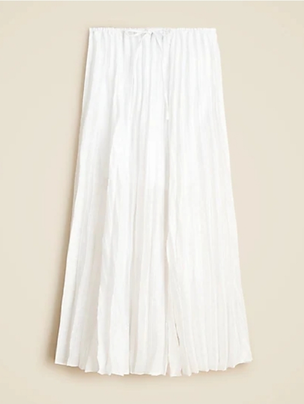NWT J CREW White Pleated Maxi Skirt - Lightweight Flow Medium